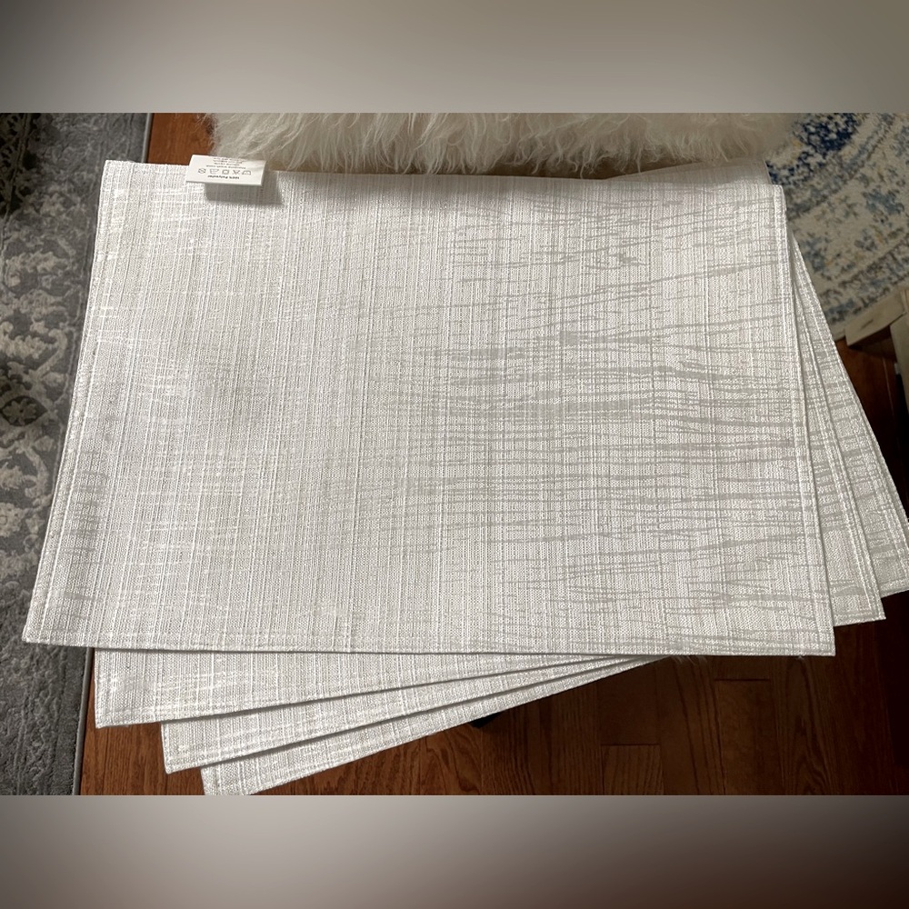 Laura Ashley White Shimmer Double Sided Placemats set of 4